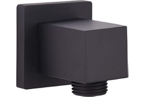 Keenware KSA-187 Lunar Square Brass Shower Wall Elbow Outlet, Black