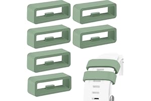 VANCLE 6 Pcs Strap Loop for Garmin Forerunner 255, 265, Venu 2/Venu 3/Vivoactive 4, 22mm Lock Ring Replacement Watch Band Ring Smartwatch Keeper Green