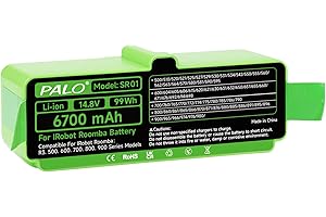 PALOGREEN 6700mAh/14.8V Batteria di Ricambio Compatibile con Irobot Roomba 900/800/700/600/500 Series, Irobot Roomba 980 961/960/895/886/860/780/770/650/620/520/521/530/531/534/555/562/615...