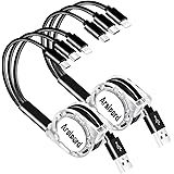 Multi USB Retractable Charging Cable, 2Pack 3.3FT 3 in 1 USB Fast Charger Cable Cord with iP/Micro USB/Type-C Port for Tablet