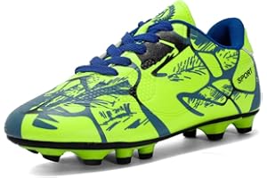 Hixingo Enfant Chaussure de Football Garçon Fille Adolescents Baskets Crampons Antidérapant AG Athlétisme Chaussures Entrainement de Football Unisex Chaussures de Sport