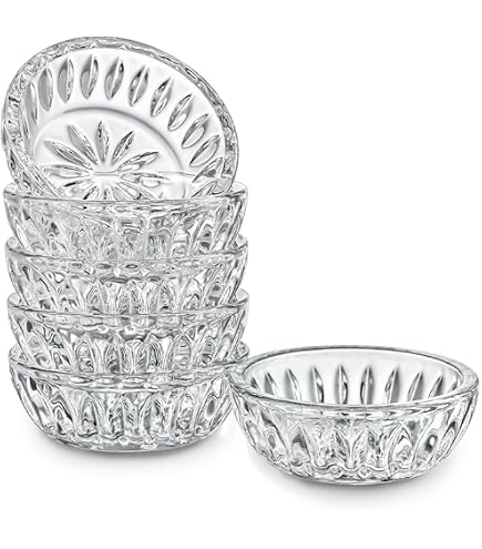 H&D HYALINE & DORA 6-teiliges Dipschalen-Set Aus Glas – Kristallklar, Je 68 Ml | Für Snacks & Dips