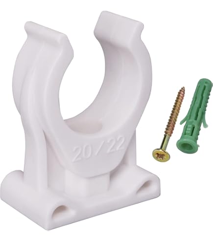 MARLANVIL 10 Clip Fissatubo A Scatto Per Tubo Rigido Grigio - Morsetti Fissaggio 20 Mm (e Altre Misure)