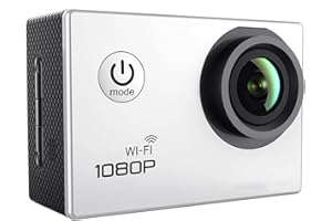 Nanologic Action Cam WiFi, Action Kamera 14 MP 30 FPS WiFi Actionkamera 2.0 Zoll LCD Sportkamera 1080P Full HD 170 ° Weitwinkel Actioncam [onhe Wasserdicht Case]- Weiß