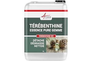 ARCANE INDUSTRIES Essence de térébenthine, Pure gemme pour Bois - 5 L