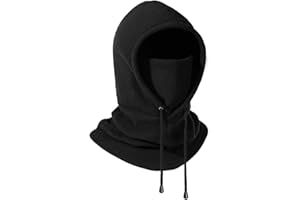 SNBUHA Hiver Cagoule en Polaire Thermique, Cagoule Coupe-Vent Masque Multifonction, Chaud Respirant, Balaclava Chapeau pour Homme Femme Sports Plein Air Ski Cyclisme Randonnée Course, Noir