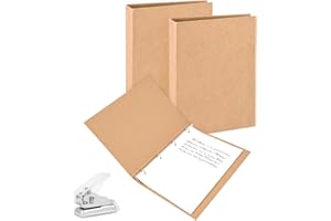 TUFA 2PCS Archivador de Anillas A4 Recargable Papel Kraft, Tapa Extradura con Goma, Carpeta de Anillas A4 con 4 Anillas, para Agregar Tapas de Folletos, Papeles Suelto para Escuela y Oficina