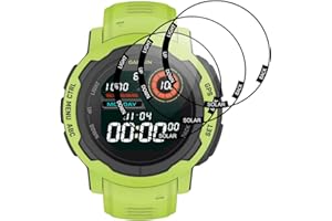 Beukei Pellicola Temperato per Garmin Instinct 2/2 Solar, 3 pezzi Pellicola Protettiva [HD Chiaro][Senza Bolle][Anti-Graffio][Durezza 9H ] Schermo Protettivo