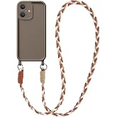 Coiwxmoi iPhone 17 Case with Rope, Soft Silicone Case with Adjustable Hanging Strap Collar Chain Anti-Shock Protective Case f