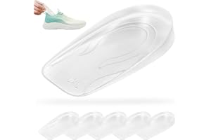 TENBRACHIAN 6 STK Fersenpolster Fersenkissen, Silikon Gel Fersenkeil Achillessehne Einlagen 2cm, Schuheinlagen Erhöhung, Transparente Fersenkissen für Schuhe Verschiedene Längen und Höhen, Männer Frauen(2cm)