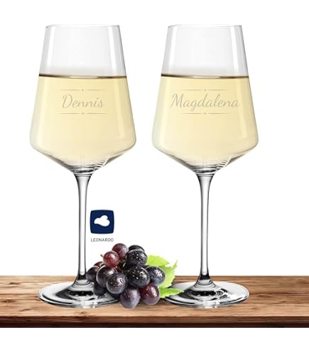 Copas De Vino Leonardo 460 Ml Juego De 2 Con Grabado - Regalo De Boda - Regalos Para Bodas, Aniversarios Y Compromisos - Copa Con Nombre - España