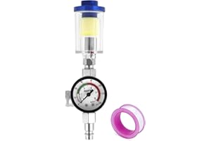 QWORK® Luftdruckregler für Lackierpistole, Manometer + Öl Wasserfalle Filter Separator + Standard 1/4 Gewinde, Max. 140psi