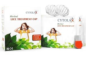 Cytolax Herbal Lice Treatment Cap | Pre-impregnated Essential Oils to Kill Headlice, Nits & Eggs | 45mins Results | Non Toxic | 2X Caps, 1x Nit Comb