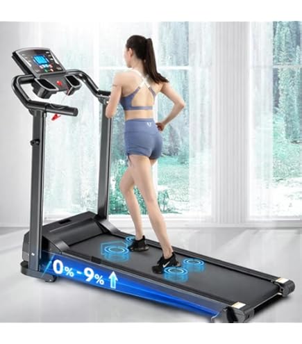 Electric Treadmill Folding Motorized Runing Jogging Walking Machine For Home Use | Powerful 1.5HP Motor│Manual Incline│LED Display |Cup Holder│12 Pre-Programs | 98% Assembled [2021 New - View #12