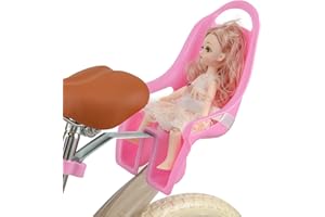 EIRONA Asiento de muñeca para niños con pegatinas DIY para niñas, asiento de bicicleta para muñecas, accesorios para bicicleta infantil, color rosa