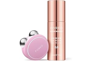 FOREO BEAR mini Pink + Serum Sérum Serum 30 ml | Dispositivo lifting facial con microcorrientes | Reductor de papada | Masajeador facial | Regalos para mujer | Set de regalo