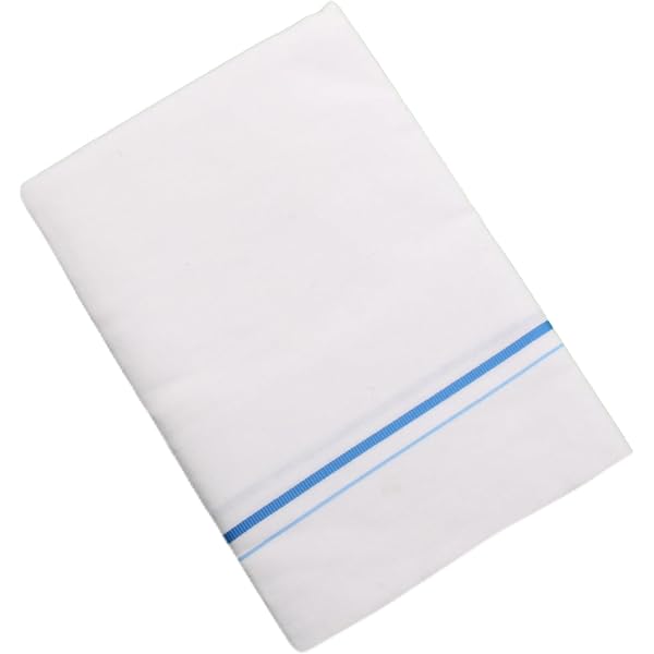 Dhoti Uomo In Cotone PRAKASAM – Doppio, 1,30x4,00 Metri, Bordo Verde Scuro (Galaxy HB) - 2