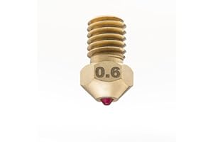 MOD3DP Ruby Tip Buse d'imprimante 3D, compatible E3DV6, résistante à l'abrasion, en forme d'entonnoir, une pour tous les matériaux (E3DV6, 0.6mm)