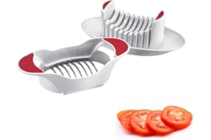 Westmark Cortador de tomate y mozzarella con plato de corte y cuchillas dentadas, Acero inoxidable / plástico, Blanco / rojo, 11572260