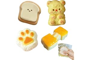 Afufu Mochi Squishy leksaker Kawaii Squishies 4 set, anti-stressleksak för barn 4-12 år, present till födelsedag flickor flic