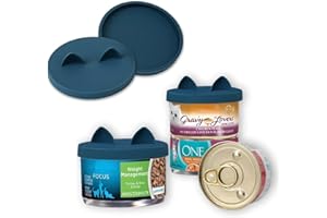 OHMO Couvercle Silicone Alimentaire, Couvercles Conserve en Silicone sans BPA de Petite Taille pour Aliments pour Chats et Chiens (70-85 g), Bleu Foncé, Set de 2