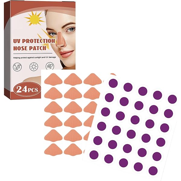 3 Protections Nez Solaire FULHANY - UPF50+ - Blanc/Noir/Beige - 6x9 Cm - Pour Lunettes Et Activités Extérieures