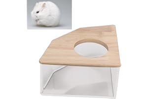 CUTULAMO Pojemnik na kąpiel dla chomików domowych, dla chomików, przezroczysty design, toaleta ze zdejmowaną pokrywą, dla małych zwierząt Gerbil