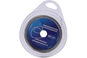 TBEST Alambre de Acero reemplazo para Pesca, 5 Tipos 10m 7 Hilos Trenzado Líder Pesca de mar Cable de Acero Cubierto con plástico(50 Libras)