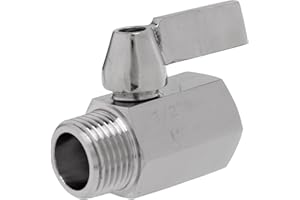WISYURT Mini à Boisseau SphéRique en Acier Inoxydable 304 (1/2 Pouce X Mâle) Filetage NPT, Soupape de Commande de TêTe de RéGulateur de DéBit D'