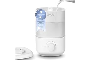 LEVOIT Umidificatore Ambiente Bambini, 2,5L/25H, 26dB, Silenzioso per Camera da Letto e Bambini, TOP-FILL, Nebbia Fredda e Spegnimento Auto, Ugello a 360°, Senza BPA, Bianco