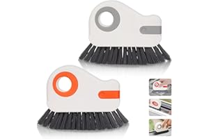 TULEBOLIAN 2 Stück fensterrahmen Reiniger,Fensterrillen Reinigungswerkzeug,2-in-1-Rillenreinigungsbürste,Fensterrahmen Reiniger Bürste,Multifunktions-Fugenreinigungsbürste mit harten Borsten und Schaber