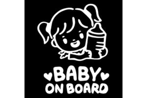MURAL STICKERS Adesivo Bebe a Bordo - Bambina a Bordo - Bambino a Bordo 2- Adatti per Auto - Moto E Computer - Sticker - Adesivo - Copyright © 2017 | (Bianco)