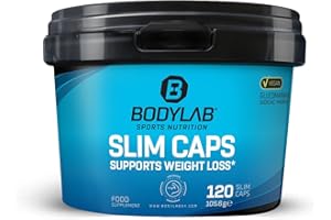 ‎BODYLAB24 Bodylab24 Slim Caps 120 Kapseln, mit Glucomannan gegen Hungergefühle, 100% vegan, ohne Süßungsmittel, ideal für ein schnelles Sättigungsgefühl