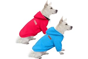 HuaLiSiJi Sudaderas Perros Pequeños Dog Hoodie Fleece Jumper Ropa Perro Pequeño,Cálido y Ligero, Textura Suave, Fácil de Usar y Color Brillante (M,Rojo+Azul)