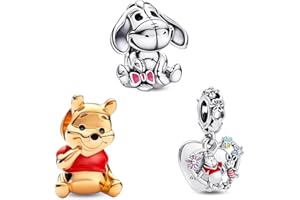 HAEPIAR Movie Character S925 Silver Charm for Bracelet Sterling Silver Necklace Dangles Pack of 3 for Women Girls Gifts