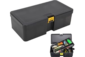 PLPLAAOO Boite de Peche,Boîte de Rangement pour leurres de pêche Double Couche,Portables Plastique Boîte à Pêche,Pêche Accessoires Boite a Leurre Peche avec Compartiment Amovible,8.5x4.7x2.6in