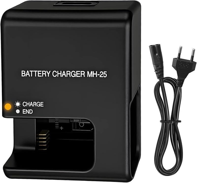 Cargador MH-25 Compatible con Batería EN-EL15 EN-EL15a EN-EL15b EN-EL15c Nikon D500 D750 D780 D850 D7000 D7200 D7500 Z5 Z6 Z7 Z8 – Carga Rápida 8,4V 1,2A Adaptador Corriente