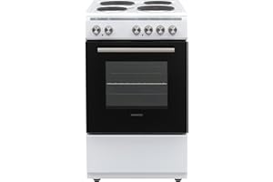 Daewoo F5EH01WL1DE Standherd mit 4 Kochplatten inkl. 1 Blitzkochplatte / 55 L / 3 Beheizungsarten / Leicht-Reinigungs Email / Weiß