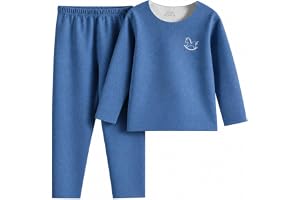 Celary Kids Unisex Thermal Set | Top Bottom Wear for Winter | Inner Wear Base Layer | Fleece Lined Full Sleeve Thermal Set