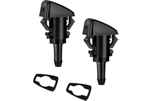 LDERFIV 2 Pezzi Ugelli Tergicristalli Ugello Tergicristallo Ugello Spruzzatore per Getto D'Acqua Ugello Tergicristalli per Tergicristallo Pompe Lavavetri Auto Compatibile con Jeep Dodge Ram Chrysler, Nero