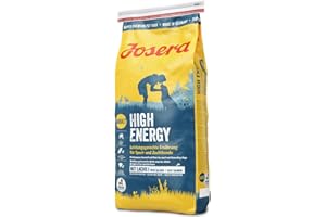 JOSERA High Energy (1 x 15 kg) | Hundefutter mit hohem Energiegehalt für Sporthunde | Mit wertvollem Lachsprotein | Super Premium Trockenfutter für ausgewachsene Hunde | 1er Pack
