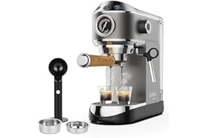 Biolomix 20 Bar Italian Type Espresso Coffee Maker Machine with Milk Frother Wand for Espresso, Cappuccino, Latte and Mocha (CM7008)
