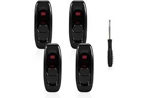 RYAN 4 Pezzi Interruttore in Linea Bipolare 10A / 250 V Interruttore Lampada Elettrico Interruttore a Bilanciere Tavolo Con Cacciavite per 2 O 3 Linea Piccoli Elettrodomestici o Lampada (Nero)