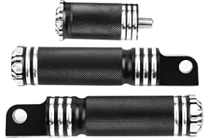 ‎DUOKON Fußrasten Harley Davidson Sportster-Duokon Motorrad Pedal, Aluminium Paar vordere Fußrasten R/L Hintere Schienen, Gang-Fußstützen, rutschfeste Fußstütze (Schwarz)