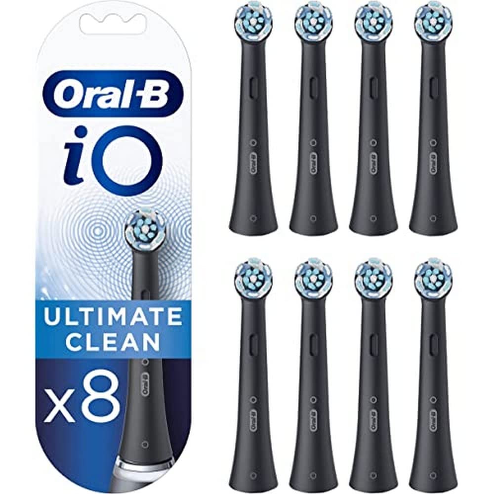Oral-B IO Ultimate Clean Black Opzetborstels Voor Elektrische Tandenborstel, Verpakking Van 8, Geschikt Voor Brievenbus