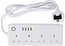 Pepisky WiFi Smart Power Strip Socket Tuya App Remote Control Compatible with Alexa Google Home Voice Control Multi-Plug Time