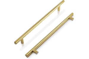 Probrico 15 x acier inoxydable doré armoire de cuisine t - grip meuble tiroir tiroir tiroir cuoboard pull (256mm trou Centre / 320mm de long)