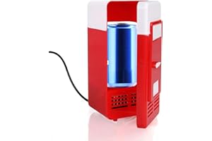 DISCOBALL Mini Fridge USB LED PC Refrigerator Beverage Drink Cans Fridge Mini Cooler Refrigerator for Drinks Food Skincare Small Fridge for Camping Office Home Car