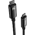Baseus Usb C Cable,240W Pd 3.1 5A Qc 4.0 Fast Charging Usb C To Usb C Cable,Zine Alloy Nylon Braided Type C To Type C Data Cable For Samsung S21 S20+S10 Note 10 Ipad Pro Macbook Pro Pixel(6.6Ft)Black