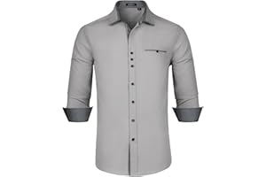 Enlision Chemises pour Hommes Habillées Manches Longues Chemise Casual Regular Fit Chemises